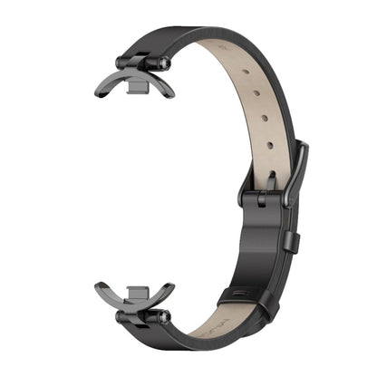 For Xiaomi Mi Band 8 / 9 / 9 NFC Mijobs First Layer Cowhide Watch Band(Black) - Watch Bands by MIJOBS | Online Shopping UK | buy2fix