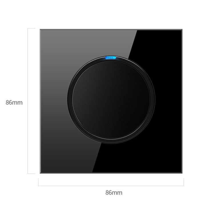 86mm Round LED Tempered Glass Switch Panel, Black Round Glass, Style:Computer Socket - Consumer Electronics by buy2fix | Online Shopping UK | buy2fix