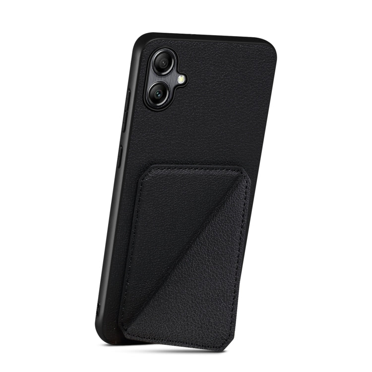 For Samsung Galaxy S23 5G Denior Imitation Calf Leather Back Phone Case with Holder(Black) - Galaxy S23 5G Cases by Denior | Online Shopping UK | buy2fix