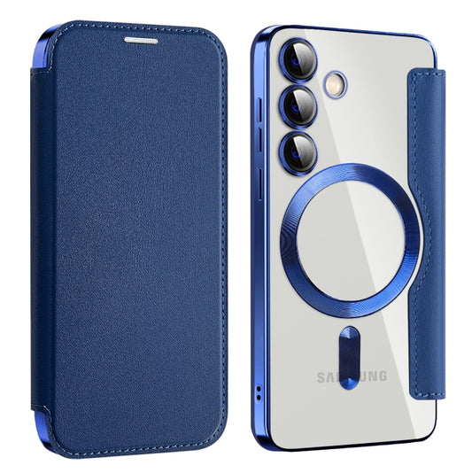 For Samsung Galaxy S24 5G MagSafe Magnetic RFID Anti-theft Leather Phone Case(Royal Blue) - Galaxy S24 5G Cases by buy2fix | Online Shopping UK | buy2fix