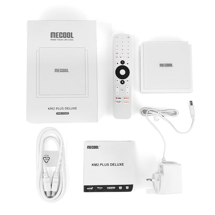 MECOOL KM2 Plus Android 11 Dual-band WiFi Smart Voice TV Box 4GB+32GB, AU Plug(White) - Amlogic S905 by MECOOL | Online Shopping UK | buy2fix