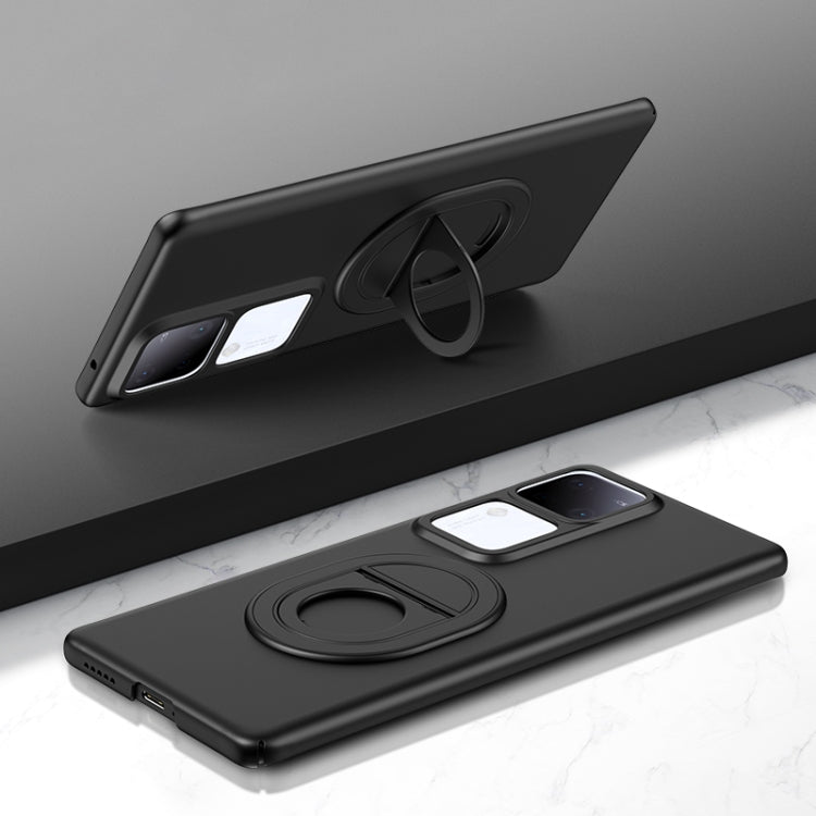 For vivo S18 Magsafe Hidden Fold Holder Full Coverage Shockproof Phone Case(Black) - S18 Cases by buy2fix | Online Shopping UK | buy2fix