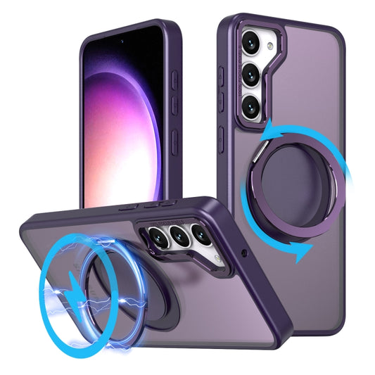 For Samsung Galaxy S23+ 5G 360-degree Rotating MagSafe Magnetic Holder Phone Case(Purple) - Galaxy S23+ 5G Cases by buy2fix | Online Shopping UK | buy2fix