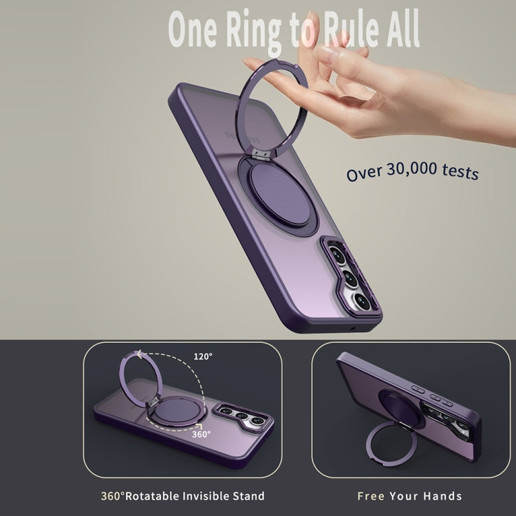 For Samsung Galaxy S24 5G 360-degree Rotating MagSafe Magnetic Holder Phone Case(Purple) - Galaxy S24 5G Cases by buy2fix | Online Shopping UK | buy2fix