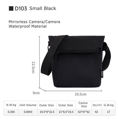 Cwatcun D103 Crossbody Camera Bag Photography Lens Shoulder Bag, Size:22.5 x 19.5 x 8cm(Black) - Strap Satchel by Cwatcun | Online Shopping UK | buy2fix