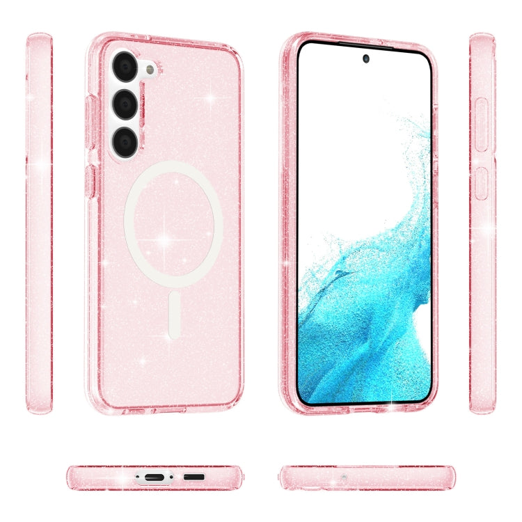 For Samsung Galaxy S24+ 5G Terminator Style Glitter Powder MagSafe Magnetic Phone Case(Pink) - Galaxy S24+ 5G Cases by buy2fix | Online Shopping UK | buy2fix