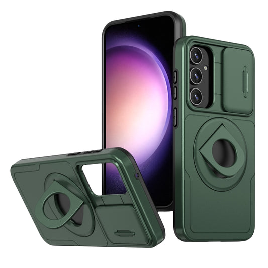 For Samsung Galaxy S23+ 5G Camshield MagSafe Ring Holder Armor Phone Case(Deep Green) - Galaxy S23+ 5G Cases by buy2fix | Online Shopping UK | buy2fix