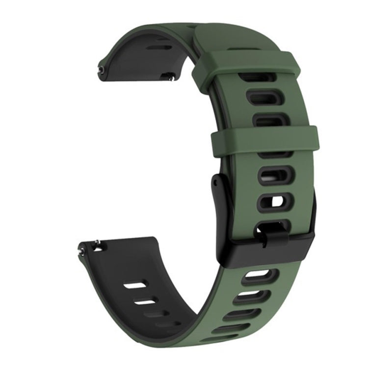 22mm For Huawei Watch GT2e 46m Silicone Watch Band(Army Green+Black) - Smart Wear by buy2fix | Online Shopping UK | buy2fix