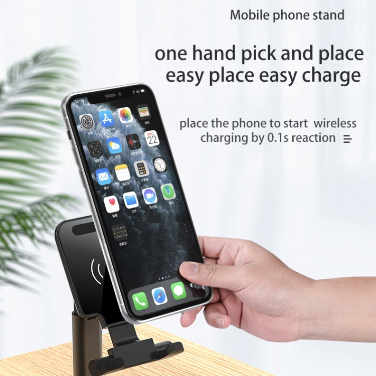 T6 2 in 1 Portable Folding Stand Wireless Charging, Style:Double Charge(Black) - Apple Accessories by buy2fix | Online Shopping UK | buy2fix