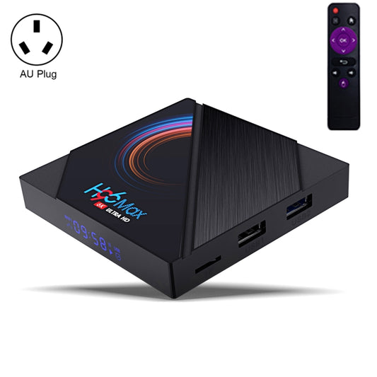 H96 Max 6K Ultra HD Smart TV Box with Remote Controller, Android 10.0, Allwinner H616 Quad Core ARM Cortex-A53, 4GB+64GB, Support TF Card / USBx2 / AV / HDMI / WIFI, AU Plug - Consumer Electronics by buy2fix | Online Shopping UK | buy2fix