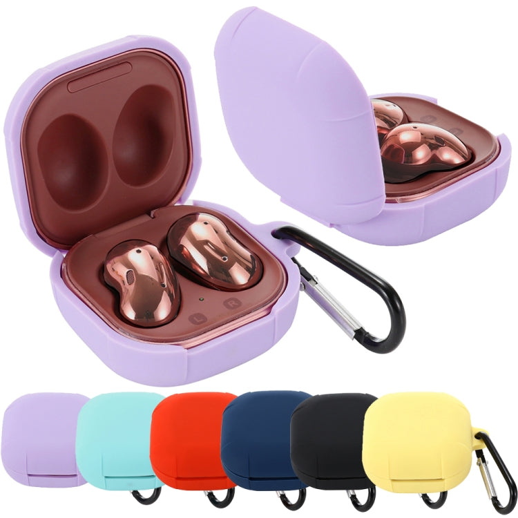 Anti-fall Silicone Earphone Protective Case with Hook For Samsung Galaxy Buds Live/ Buds2 / Buds Pro / Buds2 Pro (Purple) - Samsung Earphone Case by buy2fix | Online Shopping UK | buy2fix