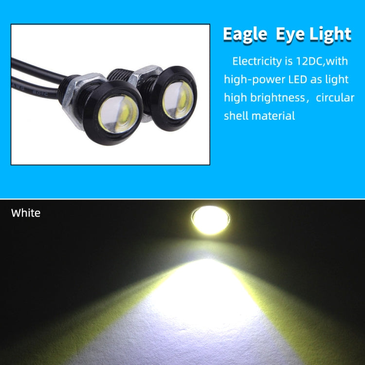 10 PCS 18mm 1.5W DC9-80V Motorcycle Eagle Eye Light Single Lens(White Light) - Eagle Eye Lights by buy2fix | Online Shopping UK | buy2fix