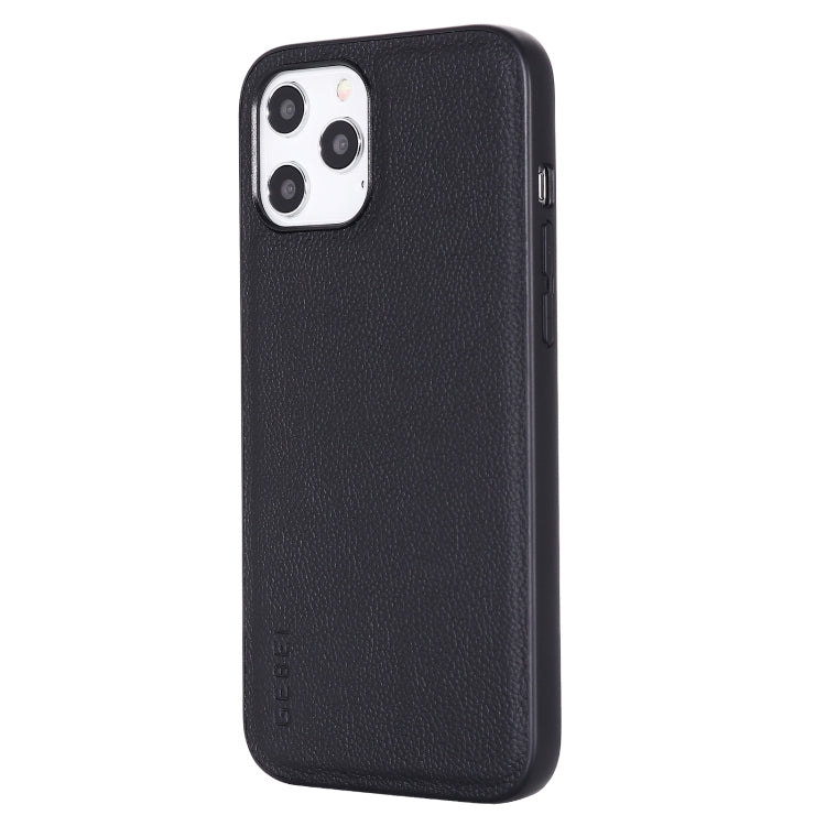 For iPhone 12 / 12 Pro GEBEI Full-coverage Shockproof Leather Protective Case(Black) - iPhone 12 / 12 Pro Cases by GEBEI | Online Shopping UK | buy2fix