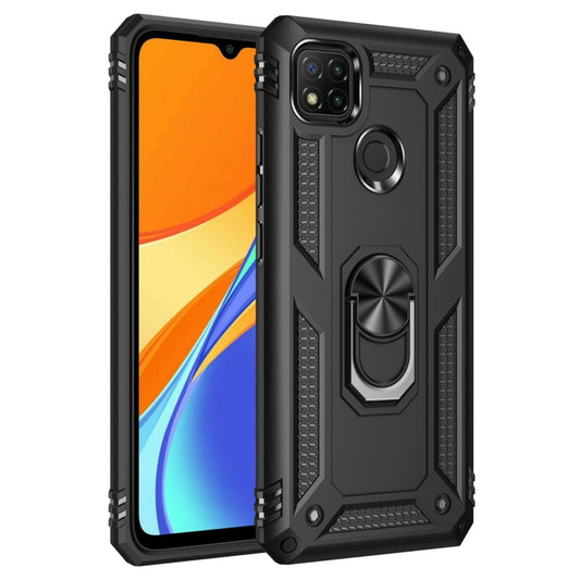 For Xiaomi Redmi 9C Shockproof TPU + PC Protective Case with 360 Degree Rotating Holder(Black) - Xiaomi Accessories by buy2fix | Online Shopping UK | buy2fix