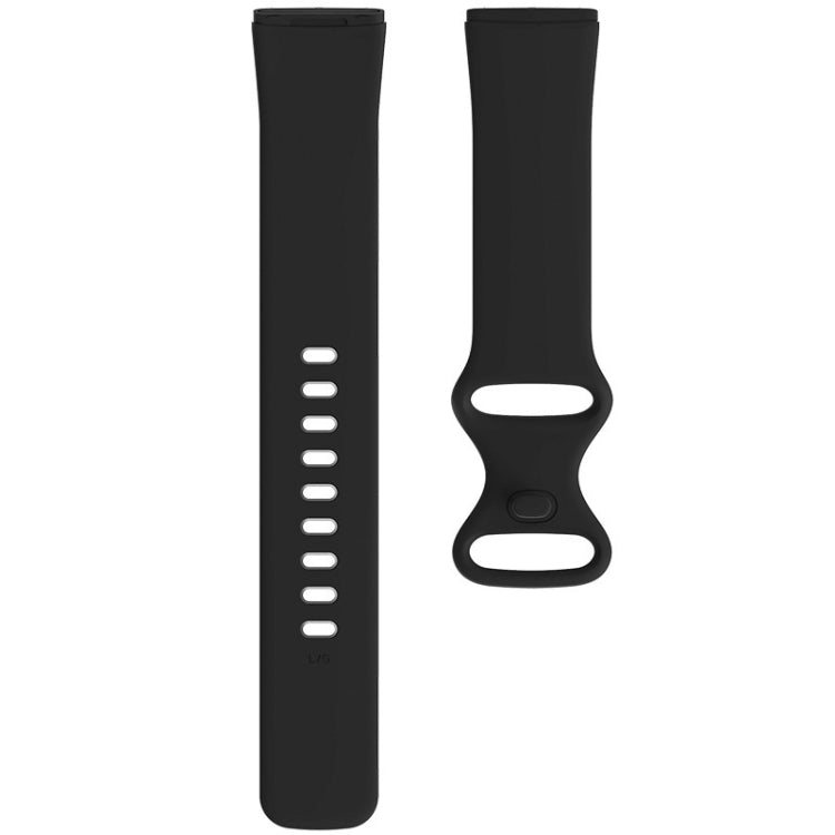 For Fitbit Versa 3 / Sense Silicone Watch Band, Size: S(Black) - Watch Bands by buy2fix | Online Shopping UK | buy2fix