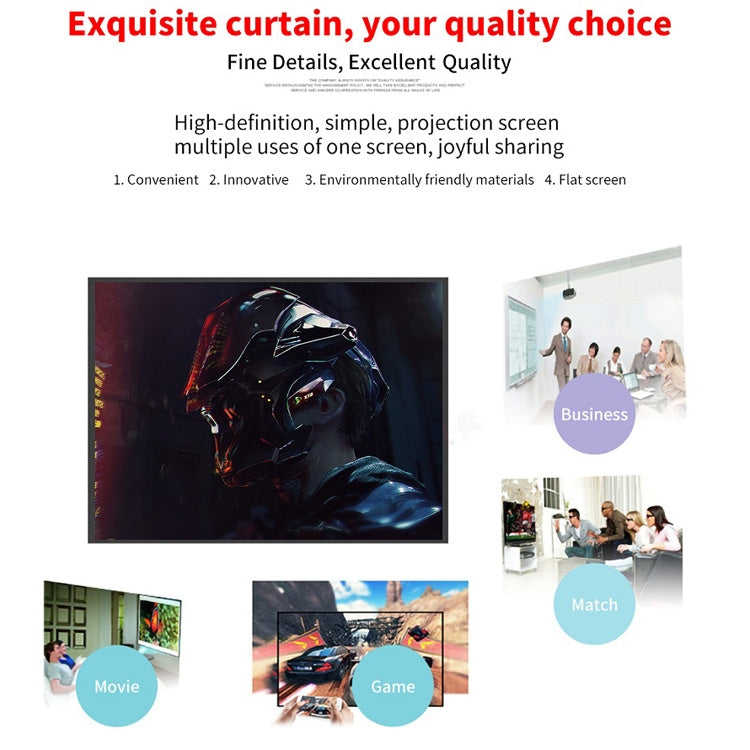 Simple Folding Thin Polyester Projector Film Curtain, Size:60 inch (16:9) Projection Area: 132x75cm - Consumer Electronics by buy2fix | Online Shopping UK | buy2fix