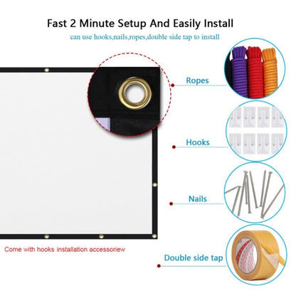 Simple Folding Thin Polyester Projector Film Curtain, Size:120 inch (4:3) Projection Area: 240x180cm - Consumer Electronics by buy2fix | Online Shopping UK | buy2fix