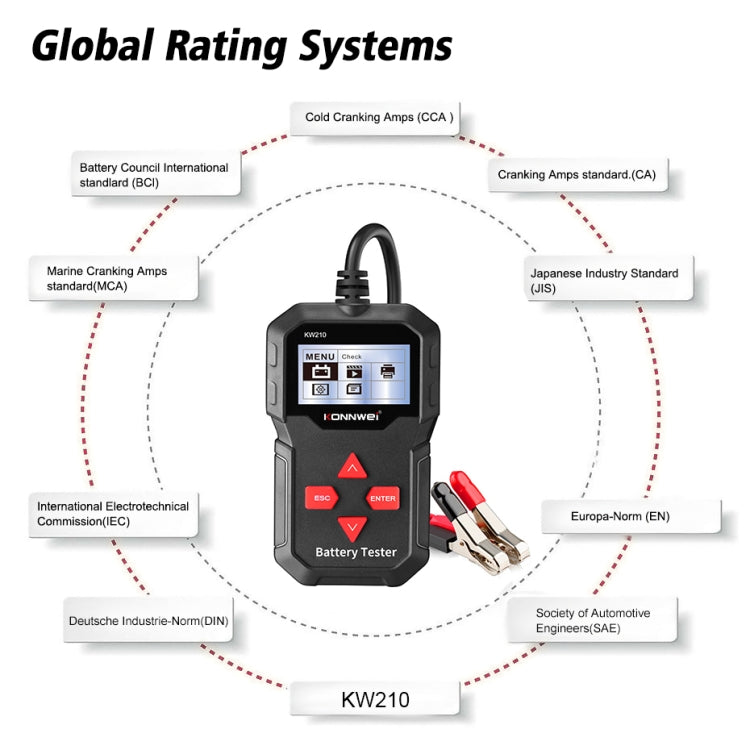 KONNWEI KW210 Car Battery Test Battery Capacity Resistance Battery Detector - Code Readers & Scan Tools by KONNWEI | Online Shopping UK | buy2fix