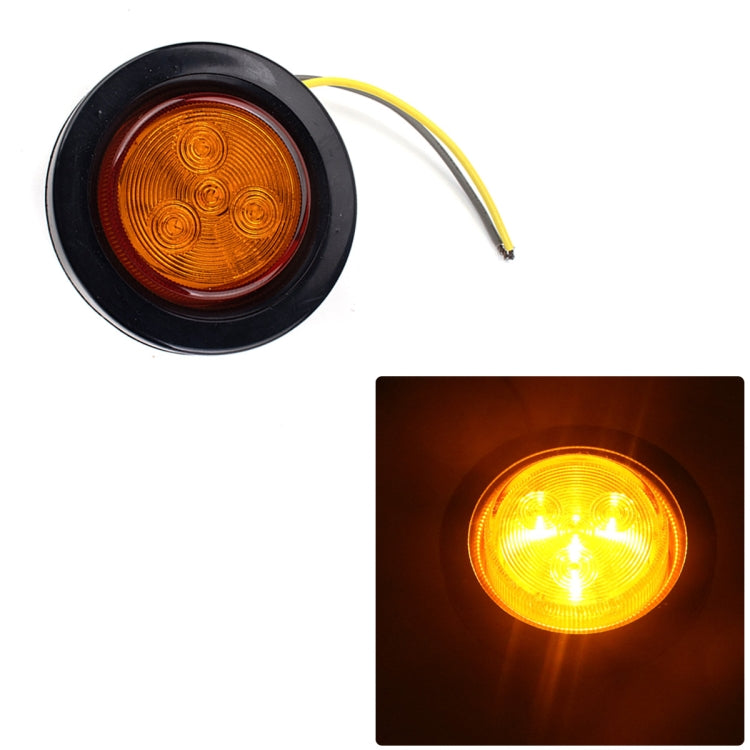 8 PCS Truck Trailer Yellow LED 2 inch Round Side Marker Clearance Tail Light Kits with Heat Shrink Tube - Fog / Driving Lights by buy2fix | Online Shopping UK | buy2fix