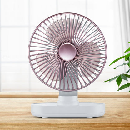 D77 4W Micro USB & USB-C / Type-C Rechargeable Portable Four-speed Adjustable Automatic Head Shaking Desktop Fan(Pink) - Consumer Electronics by buy2fix | Online Shopping UK | buy2fix