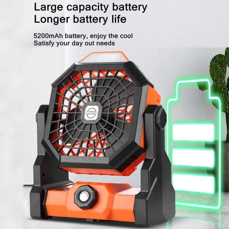 X3 Outdoor Portable Fan USB Charging Air Cooling Fan with LED Night Lamp (Orange) - Consumer Electronics by buy2fix | Online Shopping UK | buy2fix