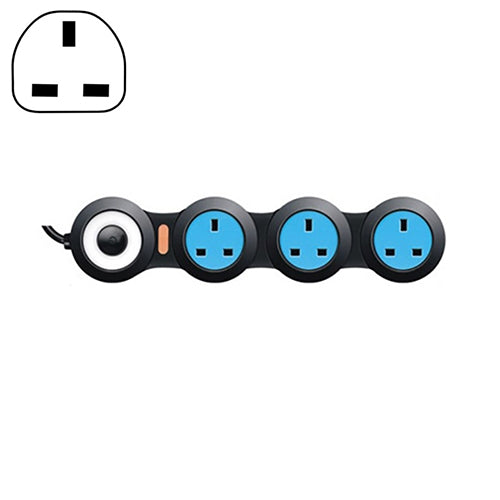 Charging Plug-in Wiring Board Creative Rotary Towline Board 13A Deformed Socket, UK Plug, 3-Bit Socket(Black) - Consumer Electronics by buy2fix | Online Shopping UK | buy2fix