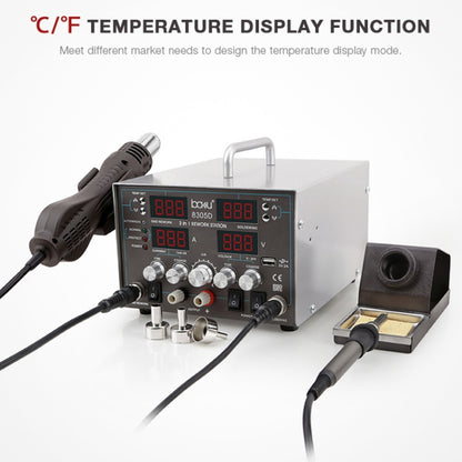 BAKU ba-8305D 220V 3 in 1 4 Digital Display Hot Air Gun Set, EU Plug - Electric Soldering Iron by BAKU | Online Shopping UK | buy2fix