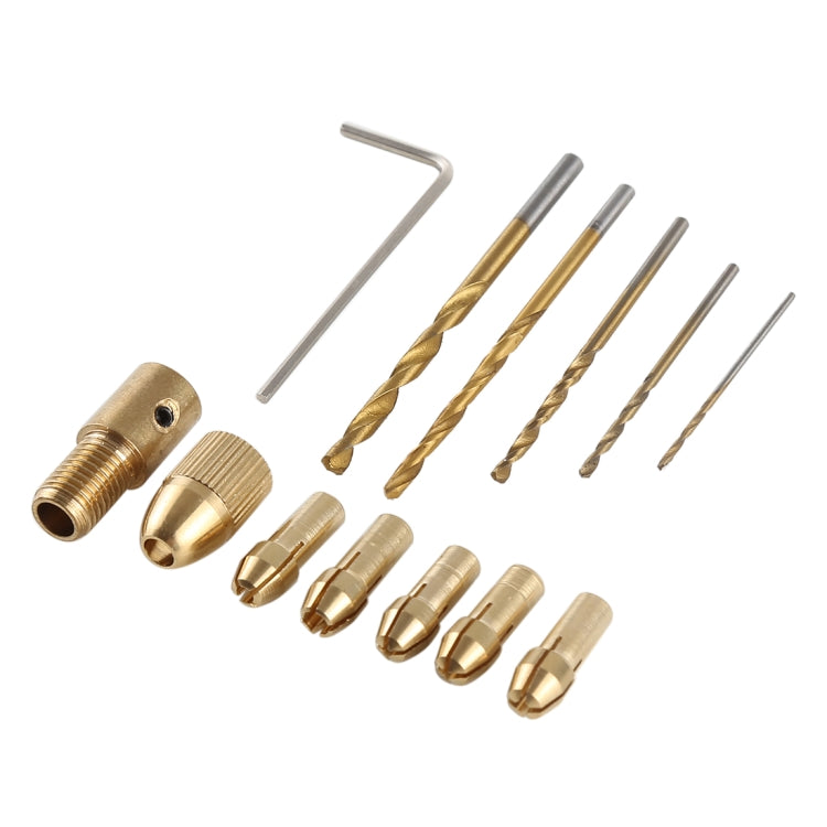 WLXY WL-DIY001 Mini DIY Brass Electric Drill Chucks Drill Bits Set - Drill & Drill Bits by WLXY | Online Shopping UK | buy2fix