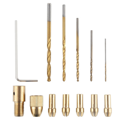 WLXY WL-DIY001 Mini DIY Brass Electric Drill Chucks Drill Bits Set - Drill & Drill Bits by WLXY | Online Shopping UK | buy2fix