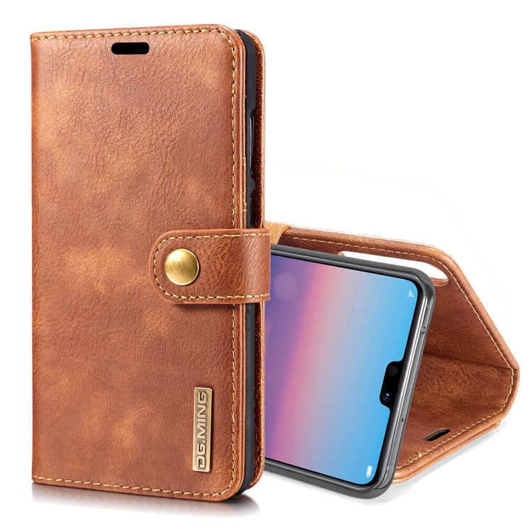 Crazy Horse Texture Flip Detachable Magnetic Leather Case for Huawei P20 Pro, with Holder & Card Slots & Wallet(Brown) - Huawei Cases by DG.MING | Online Shopping UK | buy2fix