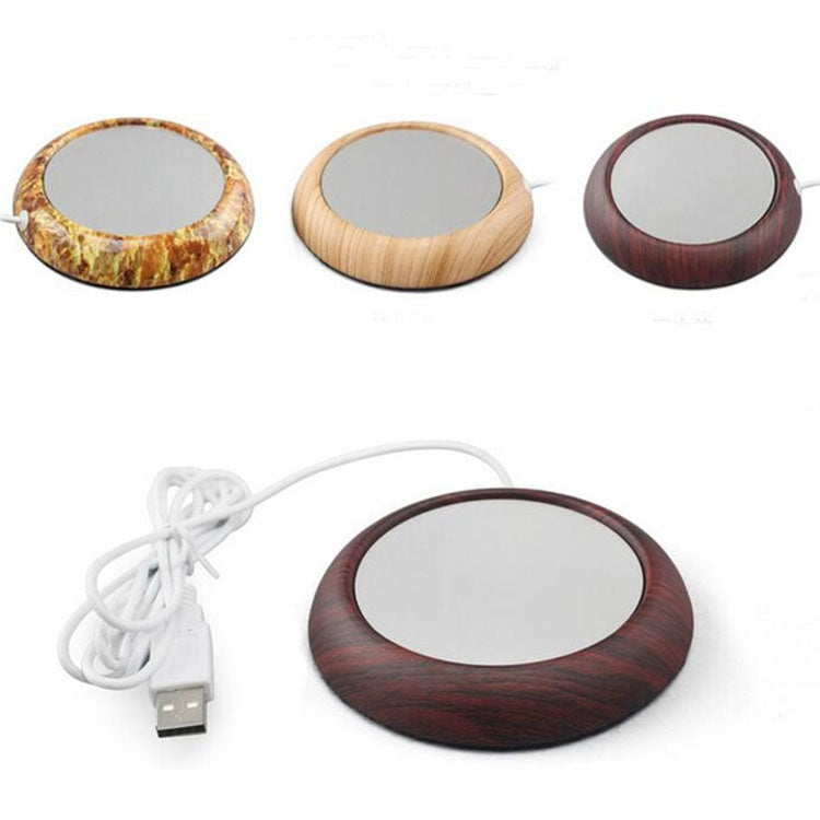 Wood Grain Marble Design USB Desktop Mug Cup Warmer Tea Coffee Drinks Heating Mat Pad, Random Color Delivery - Consumer Electronics by buy2fix | Online Shopping UK | buy2fix