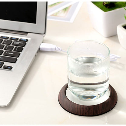 Wood Grain Marble Design USB Desktop Mug Cup Warmer Tea Coffee Drinks Heating Mat Pad, Random Color Delivery - USB Heater by buy2fix | Online Shopping UK | buy2fix