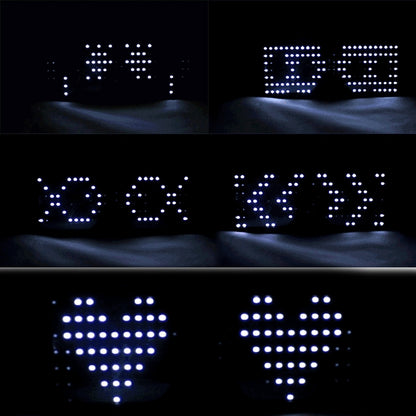 Night Club Bar Disco LED Light Emitting Glasses Festival Party USB Charging Shutter Dynamic Flash Glasses (White) - Home & Garden by buy2fix | Online Shopping UK | buy2fix