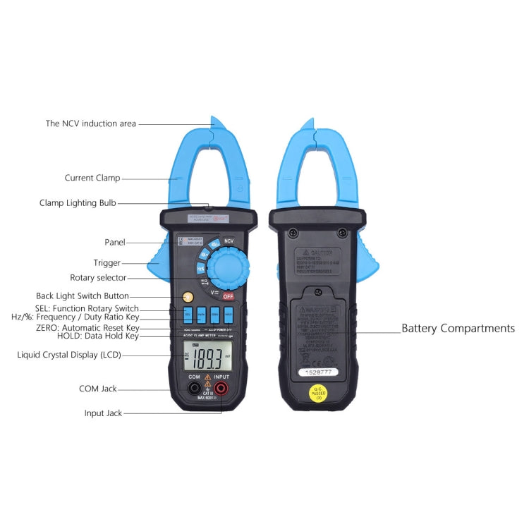 BSIDE ACM03 Plus 400A  AC / DC Clamp Meter - Current & Voltage Tester by BSIDE | Online Shopping UK | buy2fix