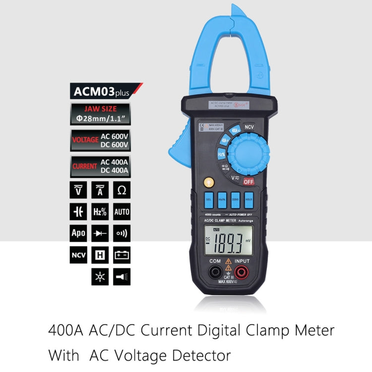 BSIDE ACM03 Plus 400A  AC / DC Clamp Meter - Current & Voltage Tester by BSIDE | Online Shopping UK | buy2fix