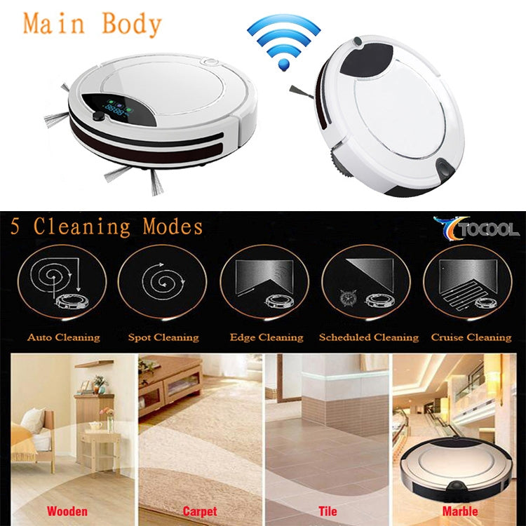 TOCOOL TC-450 Smart Vacuum Cleaner Touch Display Household Sweeping Cleaning Robot with Remote Control(Black) - Consumer Electronics by TOCOOL | Online Shopping UK | buy2fix