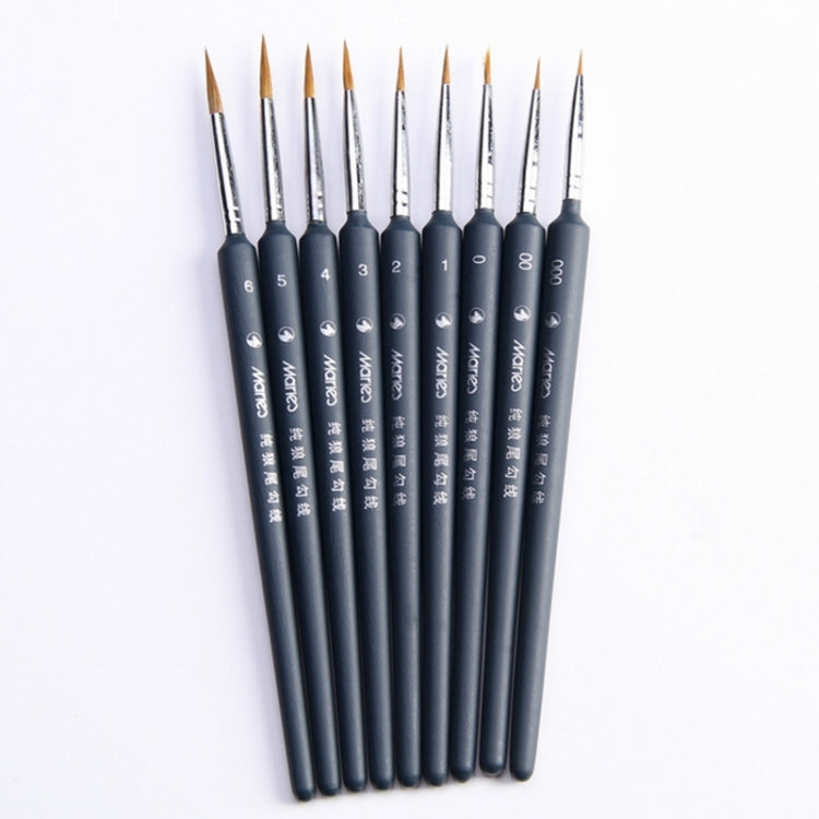 9 PCS / Set Art Supplies Weasel Hair Brush Watercolor Hook Line Brush Depict the Edge Pen Oil Painting Pen - Home & Garden by buy2fix | Online Shopping UK | buy2fix