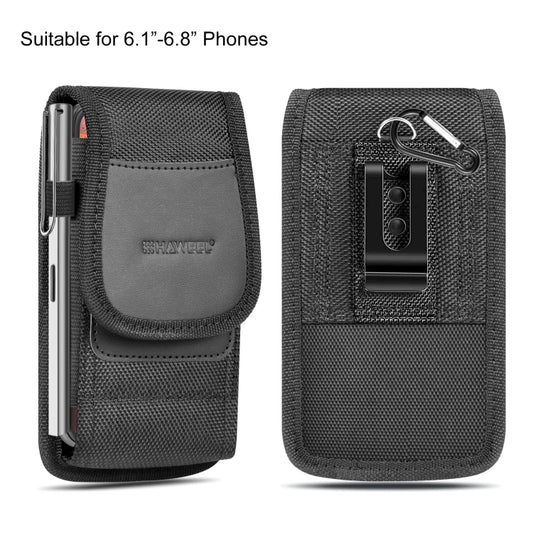 HAWEEL 6.1-6.8 inch Nylon Cloth Phone Belt Clip Carrying Pouch with Card Slot(Black) -  by HAWEEL | Online Shopping UK | buy2fix