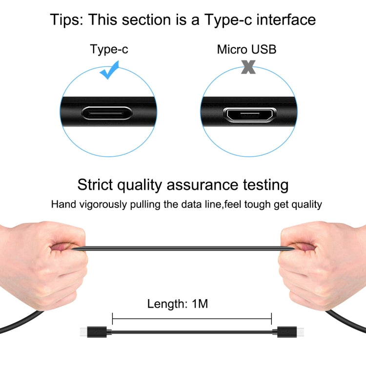 HAWEEL 1m 25W 3A Type-C / USB-C to Type-C / USB-C Fast Charging Data Cable with OTG -  by buy2fix | Online Shopping UK | buy2fix