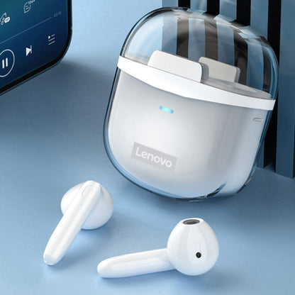 Original Lenovo XT96 Noise Reduction Semi-in-ear Bluetooth Earphone with Transparent Jelly Charging Box (White) - Bluetooth Earphone by Lenovo | Online Shopping UK | buy2fix