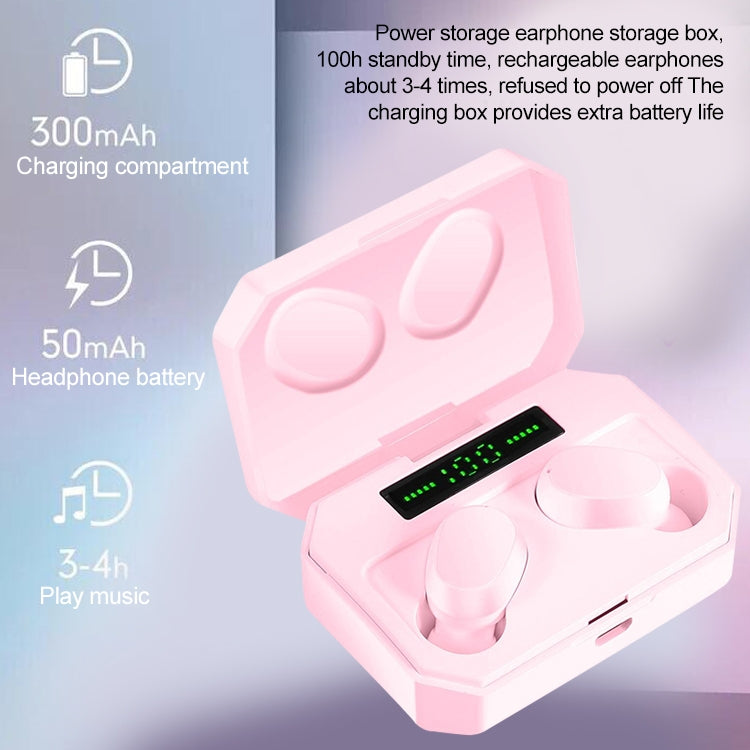 DT-14 Wireless Two Ear Bluetooth Headset Supports Touch & Smart Magnetic Charging & Power On Automatic Pairing(Pink) - Bluetooth Earphone by buy2fix | Online Shopping UK | buy2fix