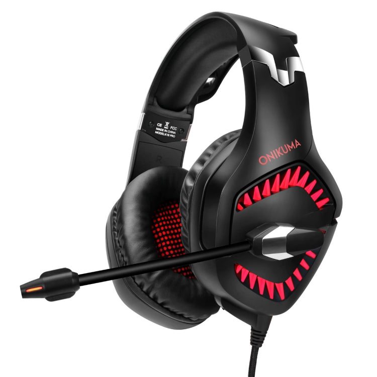 ONIKUMA K1 PRO Stereo Surround Gaming Headphone with Microphone & LED Lights(Black Red) - Multimedia Headset by ONIKUMA | Online Shopping UK | buy2fix