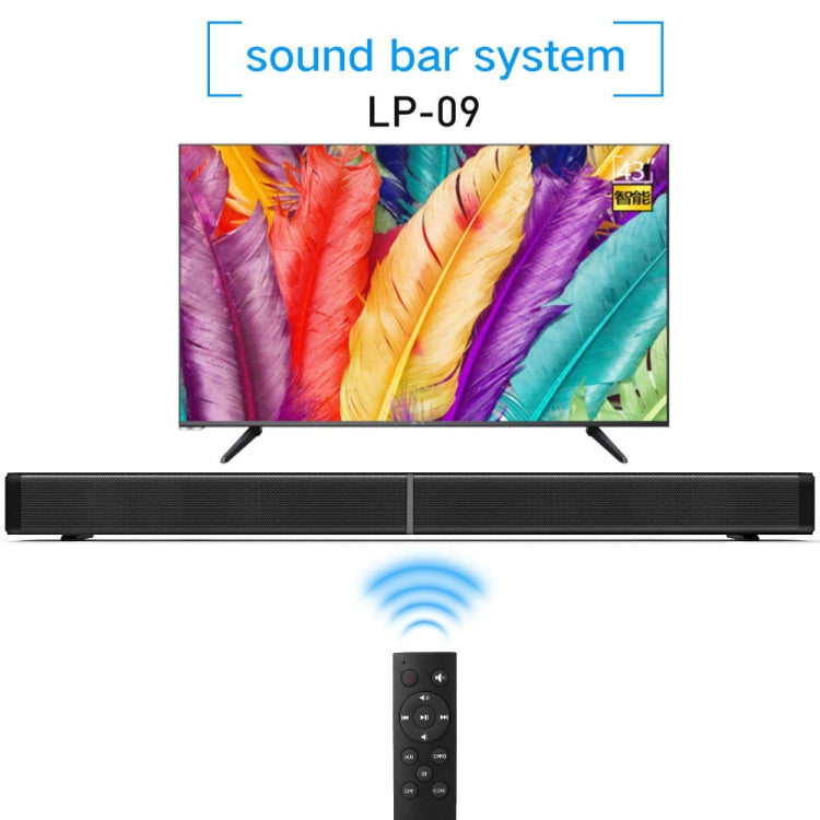 Soundbar LP-09 (CE0148) Home Theater Bluetooth Wireless Sound Bar Speaker with Remote Control(Black) - Desktop Speaker by buy2fix | Online Shopping UK | buy2fix