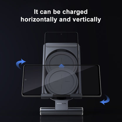 NILLKIN 2 in 1 15W PoweHold Mini Vertical Foldable Detachable Wireless Charger Mobile Phone Holder (Silver) - Wireless Charger by NILLKIN | Online Shopping UK | buy2fix