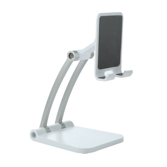 A18 Universal Aluminum Alloy Two-section Folding Mobile Phone Tablet Holder(White) - Desktop Holder by buy2fix | Online Shopping UK | buy2fix