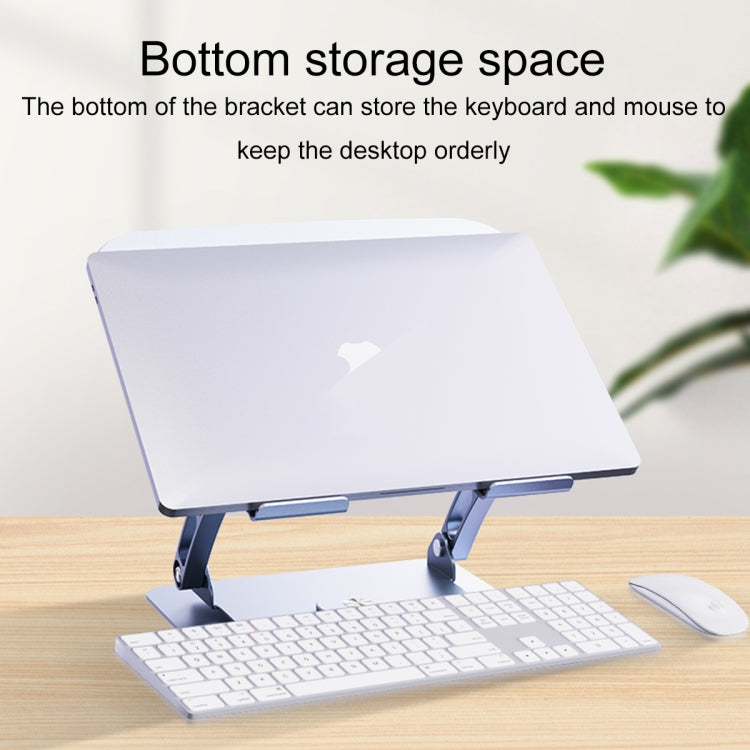 R- JUST HZ08-1 Rotating Two Holes Lifting Laptop Stand (Grey) - MacBook Holder by R-JUST | Online Shopping UK | buy2fix
