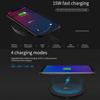 NILLKIN Power Flash Aramid Fiber Qi Standard Wireless Charger Charging Pad (Black) - Apple Accessories by NILLKIN | Online Shopping UK | buy2fix