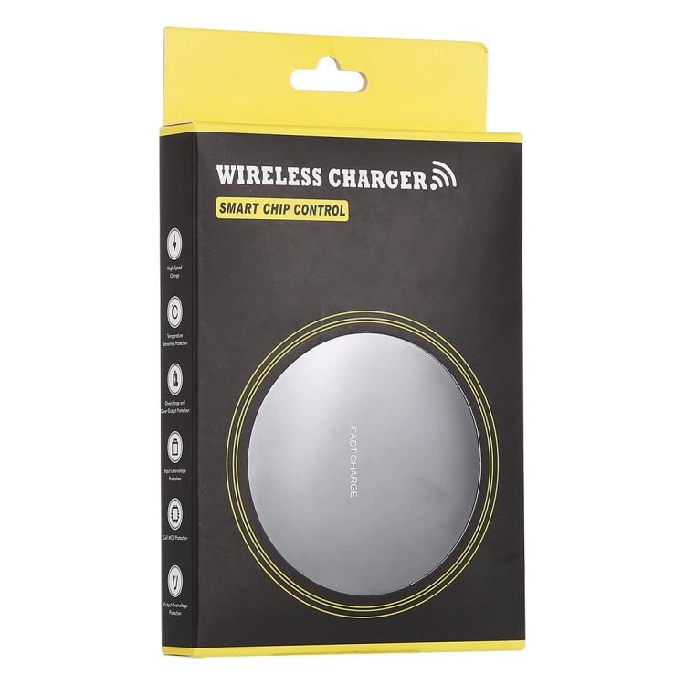 A-1 Round Shape Intelligent Qi Standard Wireless Charger, Support Fast Charging(Black+Gold) - Apple Accessories by buy2fix | Online Shopping UK | buy2fix