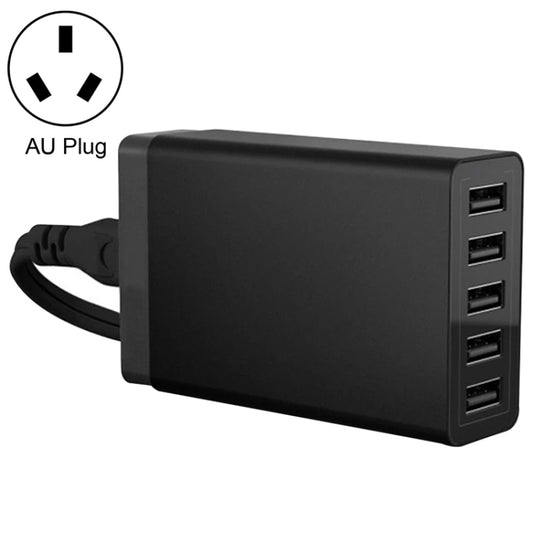 XBX09 40W 5V 8A 5 USB Ports Quick Charger Travel Charger, AU Plug(Black) - Multifunction Charger by buy2fix | Online Shopping UK | buy2fix