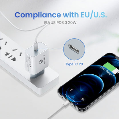 FLOVEME 20W PD 3.0 Travel Fast Charger Power Adapter, EU Plug (White) - Apple Accessories by FLOVEME | Online Shopping UK | buy2fix